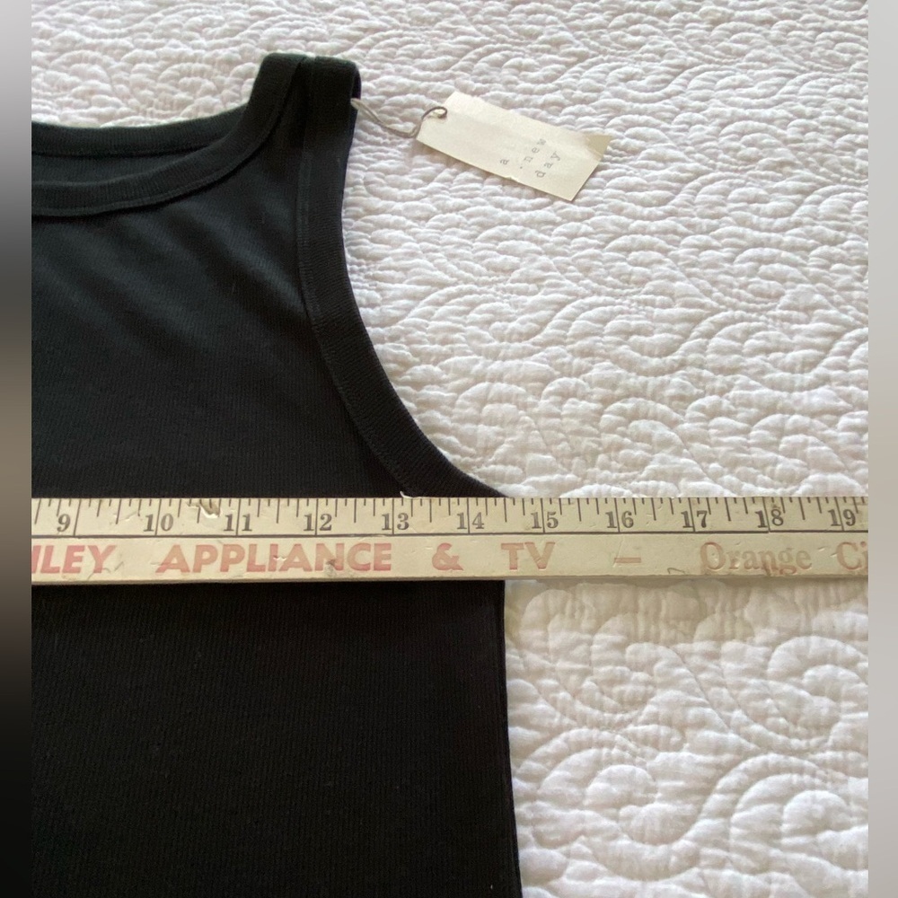 a new day Black Ribbed Sleeveless Tank Top Bodysuit Size Large - Picture 7 of 12